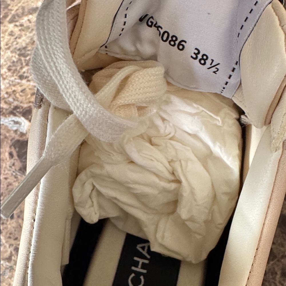 Chanel sneakers trainers flats ombré beige printed calfskin light orange sz 38.5 - Picture 9 of 11